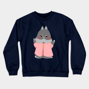 Happy Joyful Sean Black Pink Rabbit | Bunniesmee Crewneck Sweatshirt